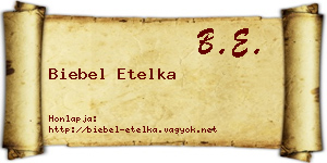 Biebel Etelka névjegykártya